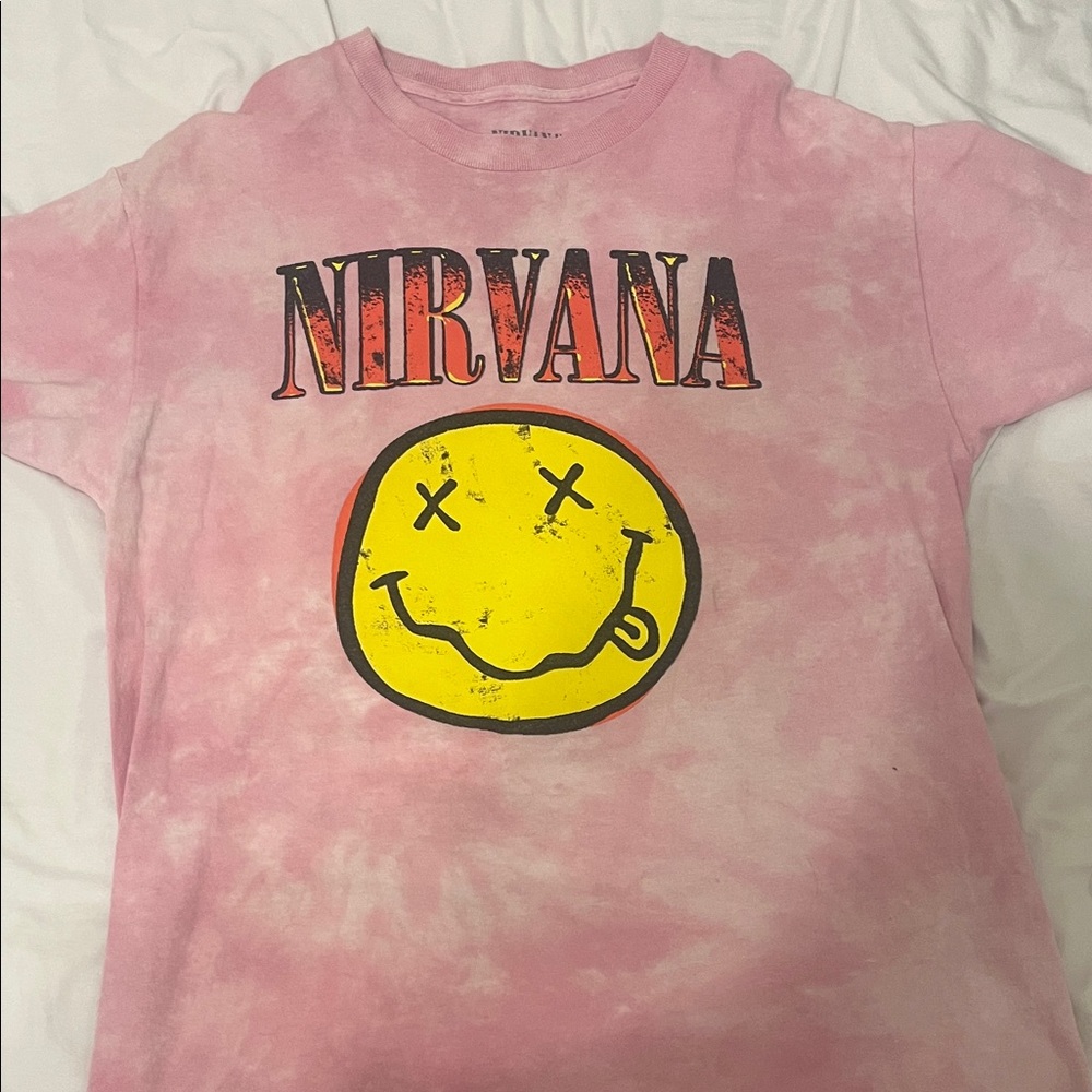 NIRVANA Pink Tie-Dye Kids T-Shirt
